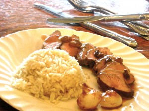 Duck with Raisins, Petits Oignons, and Madeira