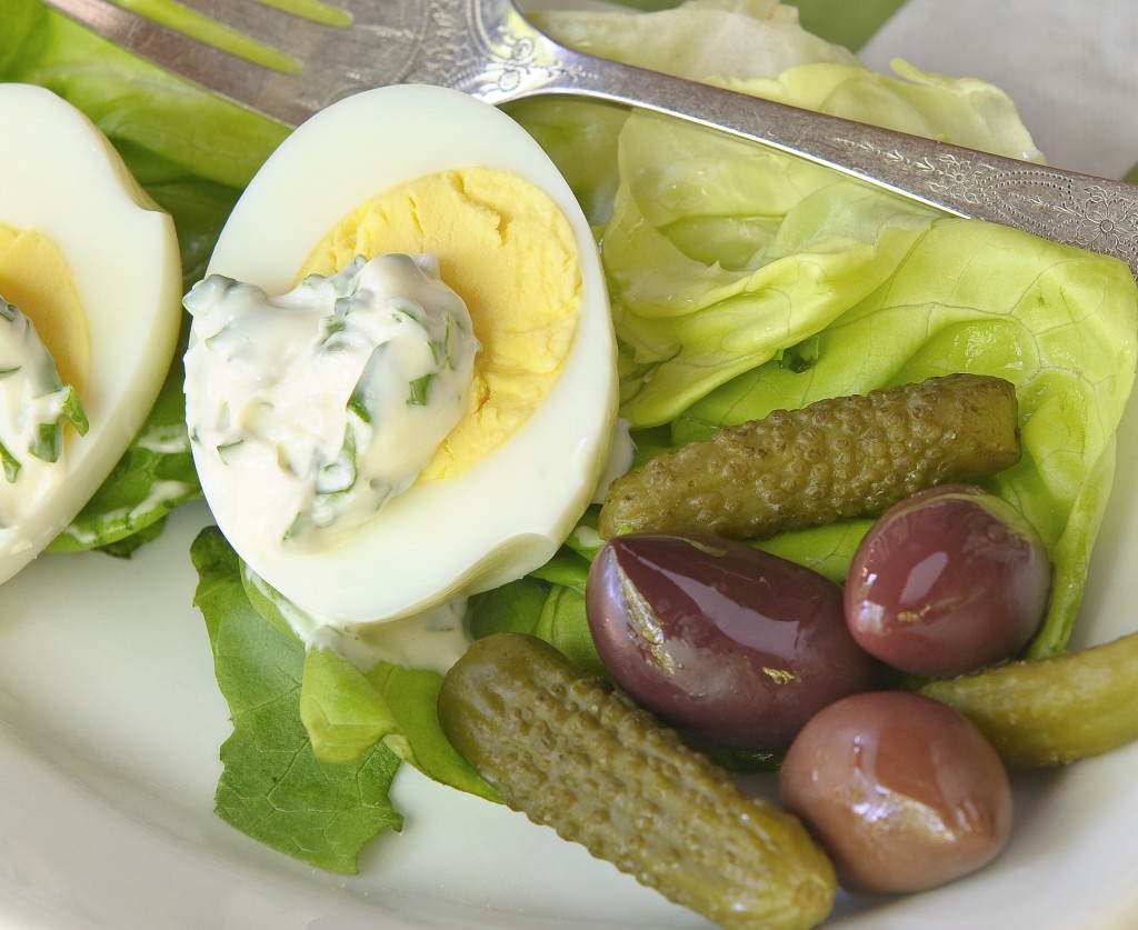 Oeufs Durs Mayonnaise--a simple and classic French first course. 