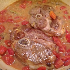 Blade chops in braiser