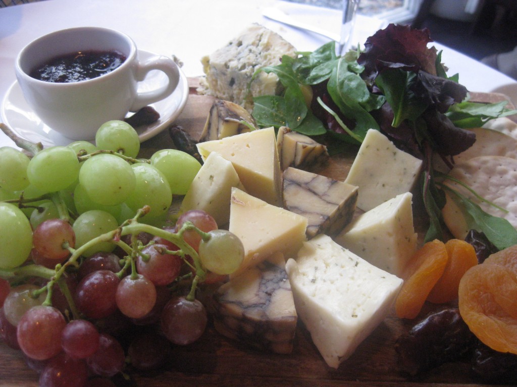 Cheese plate in Ireland, including a Guinness-veined cheese and Cashel Blue. Oh yes!