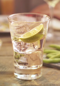 Martini Bianco (White Vermouth) on the rocks. A wonderfully refreshing apéritif. 